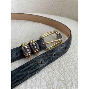 Brighton Leather Belt Silver Gold Tone Buckle 28 6